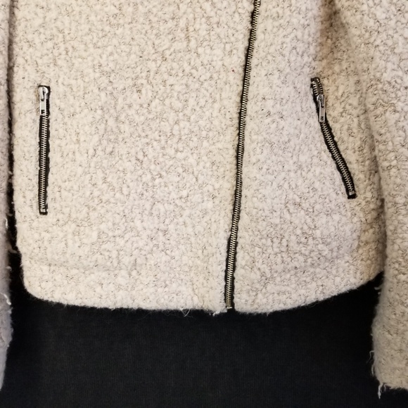 Forever 21 Oatmeal Full Zip Wool Blend Jacket Sz - Picture 2 of 7